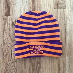 Assholes Live Forever Striped Beanie